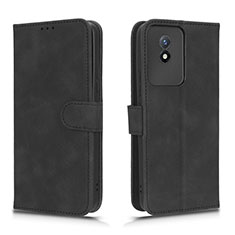 Coque Portefeuille Livre Cuir Etui Clapet L01Z pour Vivo Y02 Noir