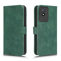 Coque Portefeuille Livre Cuir Etui Clapet L01Z pour Vivo Y02 Vert