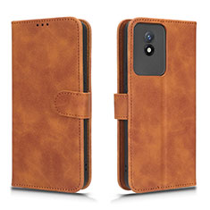 Coque Portefeuille Livre Cuir Etui Clapet L01Z pour Vivo Y02A Marron