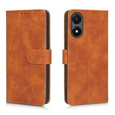 Coque Portefeuille Livre Cuir Etui Clapet L01Z pour Vivo Y02S Marron