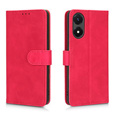 Coque Portefeuille Livre Cuir Etui Clapet L01Z pour Vivo Y02S Rose Rouge