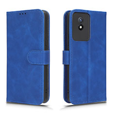 Coque Portefeuille Livre Cuir Etui Clapet L01Z pour Vivo Y02t Bleu