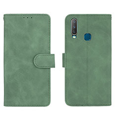 Coque Portefeuille Livre Cuir Etui Clapet L01Z pour Vivo Y11 Vert