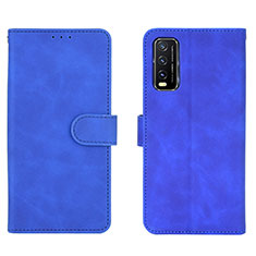 Coque Portefeuille Livre Cuir Etui Clapet L01Z pour Vivo Y11s Bleu