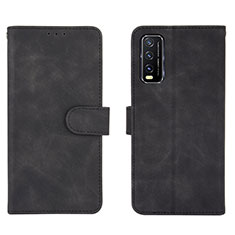 Coque Portefeuille Livre Cuir Etui Clapet L01Z pour Vivo Y12A Noir