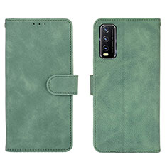 Coque Portefeuille Livre Cuir Etui Clapet L01Z pour Vivo Y12A Vert