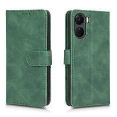 Coque Portefeuille Livre Cuir Etui Clapet L01Z pour Vivo Y16 Vert