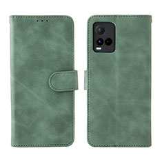 Coque Portefeuille Livre Cuir Etui Clapet L01Z pour Vivo Y21 Vert