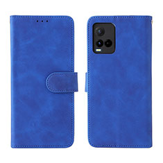 Coque Portefeuille Livre Cuir Etui Clapet L01Z pour Vivo Y21e Bleu