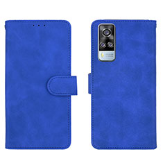 Coque Portefeuille Livre Cuir Etui Clapet L01Z pour Vivo Y31 (2021) Bleu