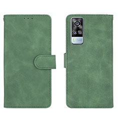 Coque Portefeuille Livre Cuir Etui Clapet L01Z pour Vivo Y31 (2021) Vert