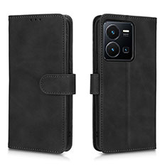 Coque Portefeuille Livre Cuir Etui Clapet L01Z pour Vivo Y35 4G Noir