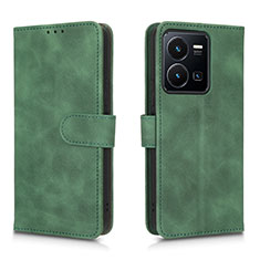 Coque Portefeuille Livre Cuir Etui Clapet L01Z pour Vivo Y35 4G Vert