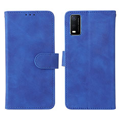 Coque Portefeuille Livre Cuir Etui Clapet L01Z pour Vivo Y3s (2021) Bleu