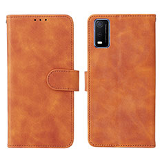 Coque Portefeuille Livre Cuir Etui Clapet L01Z pour Vivo Y3s (2021) Marron