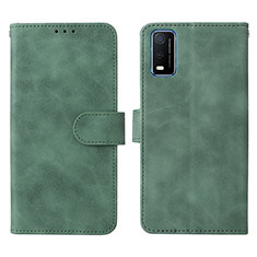 Coque Portefeuille Livre Cuir Etui Clapet L01Z pour Vivo Y3s (2021) Vert