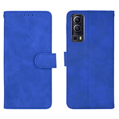 Coque Portefeuille Livre Cuir Etui Clapet L01Z pour Vivo Y52 5G Bleu