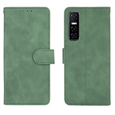 Coque Portefeuille Livre Cuir Etui Clapet L01Z pour Vivo Y73s 5G Vert