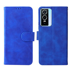 Coque Portefeuille Livre Cuir Etui Clapet L01Z pour Vivo Y76 5G Bleu