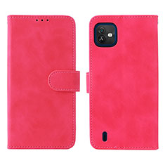 Coque Portefeuille Livre Cuir Etui Clapet L01Z pour Wiko Y82 Rose Rouge