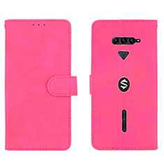 Coque Portefeuille Livre Cuir Etui Clapet L01Z pour Xiaomi Black Shark 4 5G Rose Rouge