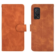 Coque Portefeuille Livre Cuir Etui Clapet L01Z pour Xiaomi Mi 10T 5G Marron