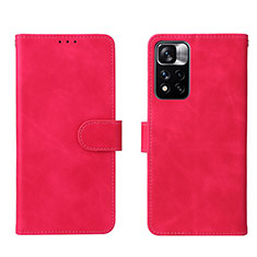 Coque Portefeuille Livre Cuir Etui Clapet L01Z pour Xiaomi Mi 11i 5G (2022) Rose Rouge