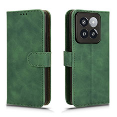 Coque Portefeuille Livre Cuir Etui Clapet L01Z pour Xiaomi Mi 14 5G Vert