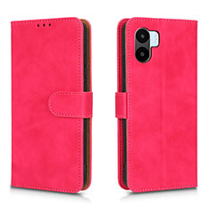 Coque Portefeuille Livre Cuir Etui Clapet L01Z pour Xiaomi Poco C50 Rose Rouge