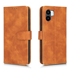 Coque Portefeuille Livre Cuir Etui Clapet L01Z pour Xiaomi Poco C51 Marron