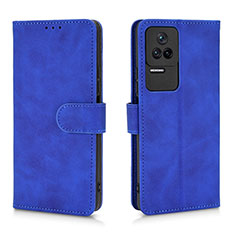 Coque Portefeuille Livre Cuir Etui Clapet L01Z pour Xiaomi Poco F4 5G Bleu