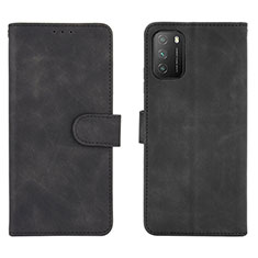 Coque Portefeuille Livre Cuir Etui Clapet L01Z pour Xiaomi Poco M3 Noir