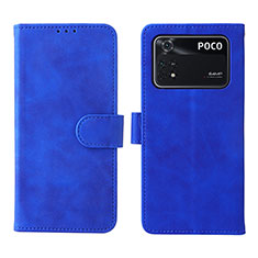 Coque Portefeuille Livre Cuir Etui Clapet L01Z pour Xiaomi Poco M4 Pro 4G Bleu