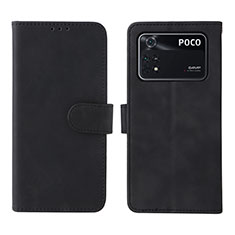 Coque Portefeuille Livre Cuir Etui Clapet L01Z pour Xiaomi Poco M4 Pro 4G Noir