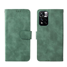 Coque Portefeuille Livre Cuir Etui Clapet L01Z pour Xiaomi Poco M4 Pro 5G Vert