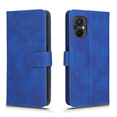Coque Portefeuille Livre Cuir Etui Clapet L01Z pour Xiaomi Poco M5 4G Bleu