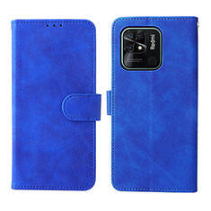 Coque Portefeuille Livre Cuir Etui Clapet L01Z pour Xiaomi Redmi 10 India Bleu