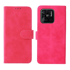 Coque Portefeuille Livre Cuir Etui Clapet L01Z pour Xiaomi Redmi 10 Power Rose Rouge