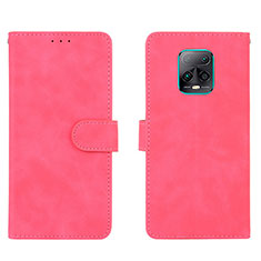 Coque Portefeuille Livre Cuir Etui Clapet L01Z pour Xiaomi Redmi 10X Pro 5G Rose Rouge