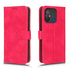 Coque Portefeuille Livre Cuir Etui Clapet L01Z pour Xiaomi Redmi 12C 4G Rose Rouge