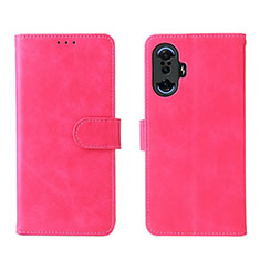 Coque Portefeuille Livre Cuir Etui Clapet L01Z pour Xiaomi Redmi K40 Gaming 5G Rose Rouge