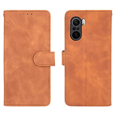 Coque Portefeuille Livre Cuir Etui Clapet L01Z pour Xiaomi Redmi K40 Pro 5G Marron