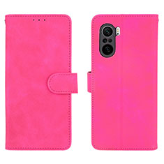 Coque Portefeuille Livre Cuir Etui Clapet L01Z pour Xiaomi Redmi K40 Pro+ Plus 5G Rose Rouge