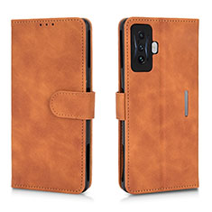 Coque Portefeuille Livre Cuir Etui Clapet L01Z pour Xiaomi Redmi K50 Gaming 5G Marron