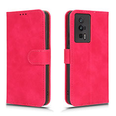 Coque Portefeuille Livre Cuir Etui Clapet L01Z pour Xiaomi Redmi K60 5G Rose Rouge