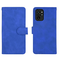 Coque Portefeuille Livre Cuir Etui Clapet L01Z pour Xiaomi Redmi Note 10 4G Bleu