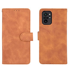 Coque Portefeuille Livre Cuir Etui Clapet L01Z pour Xiaomi Redmi Note 10 4G Marron