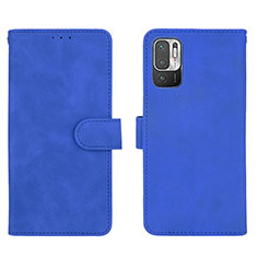 Coque Portefeuille Livre Cuir Etui Clapet L01Z pour Xiaomi Redmi Note 10 5G Bleu