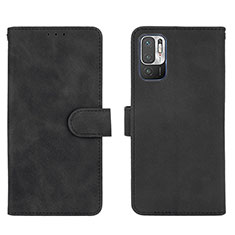 Coque Portefeuille Livre Cuir Etui Clapet L01Z pour Xiaomi Redmi Note 10 5G Noir