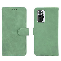 Coque Portefeuille Livre Cuir Etui Clapet L01Z pour Xiaomi Redmi Note 10 Pro 4G Vert